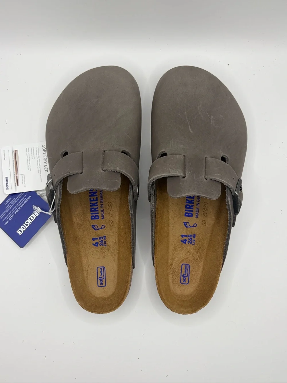 Birkenstock Boston Clogs in Gray Taupe